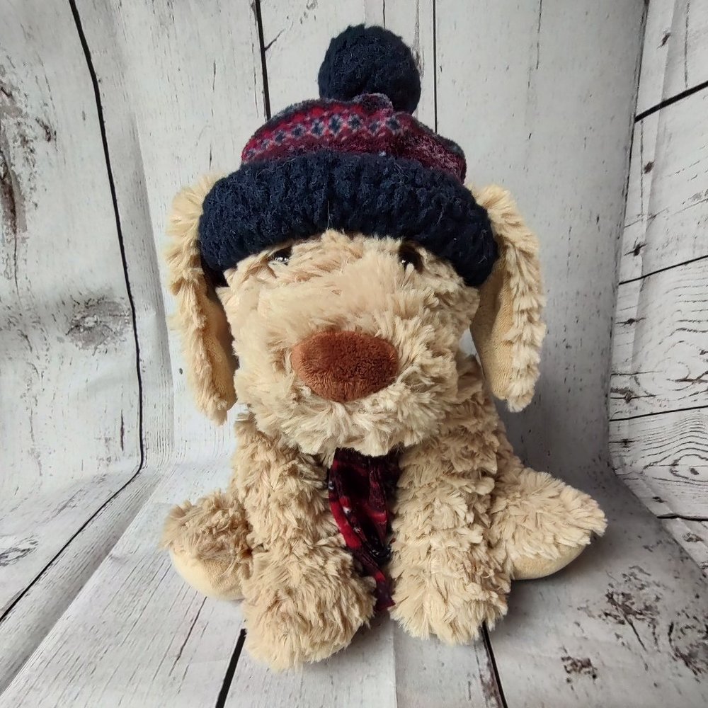 Gentle Treasures St Jude Kobie Puppy w/ Hat and Scarf 12" Plush